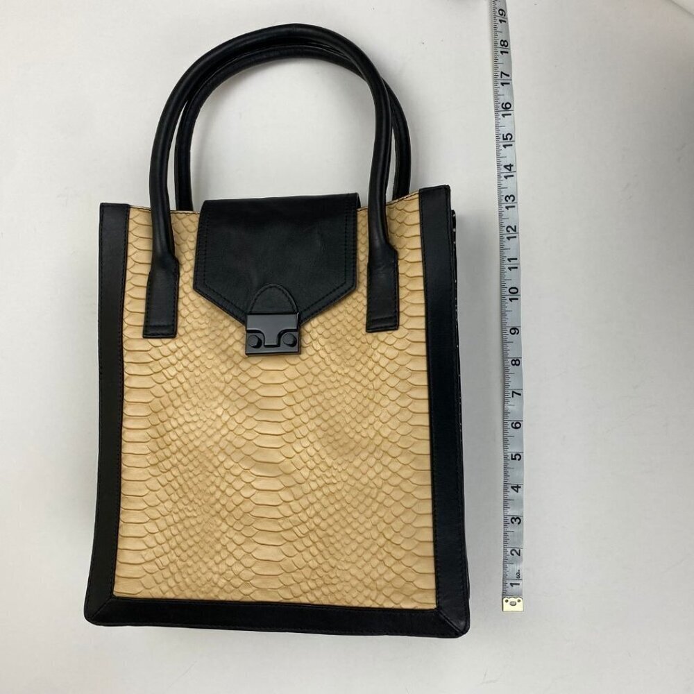 LOEFFLER RANDALL Junior Work Tote Embossed Snake Leather Bag - Picture 11 of 12